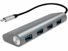 USB HUB LogiLink USB-C 3.1, 4portový, hliníkový kryt UA0309