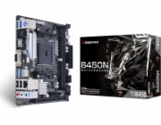 BIOSTAR Socket AM4; AMD B450; 2x DDR4; PCI-e 3.0 x 16; 1x M.2, 4x SATA III; Gbe LAN; Audio; USB; miniITX