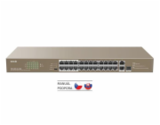 Tenda TEF1226P Tenda TEF1126P-24-410W PoE AF / AT switch - 24x PoE 100 Mb/s + 2x Uplink 1Gb/s RJ45/SFP,PoE+ 370W