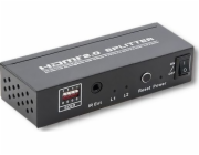 Qoltec Rozdzielacz aktywny  Splitter HDMI v. 2.0 | 1x2 | EDID+IR 52356