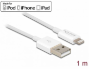 Delock USB datový a napájecí kabel pro iPhone™, iPad™, iPod™ bílý 1 m