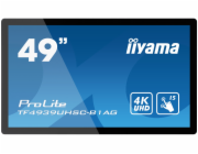 49" iiyama TF4939UHSC-B1AG: IPS, 4K, capacitive, 15P, 500cd/m2, VGA, HDMI, DP, 24/7, IP54, černý