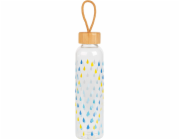 Cambridge CM06991 Raindrops Glass Bottle 550ml with Bamboo Lid