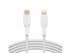 Pletený USB-C Lightning kabel 2m bílý