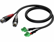 2x XLR samec kabel - 2x elektrická kostka (3 řádky-3,81 mm) 1m