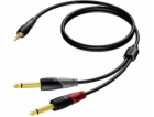 3,5mm samec stereo jack kabel – 2x 6,3mm samec mono jack ...