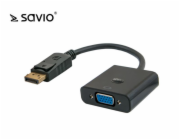 Savio CL-90 adaptér k video kabelům 0,2 m DisplayPort VGA (D-Sub) Černá