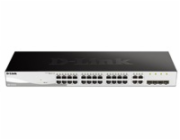 D-Link DGS-1210-24 28-port Gigabit Smart Switch, 24x GbE, 4x RJ45/SFP, fanless