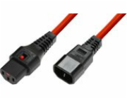 ASM IEC-PC1387 Power Cable Male C14 plug H05VV-F 3 X 1.00mm2 to C13 IEC LOCK 3m red