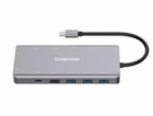 CANYON replikátor portů DS-12 13v1, 1xUSB-C PD 100W, 2xHD...