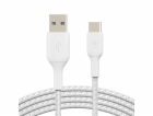 Belkin USB-C kabel, 2m, bílý - odolný