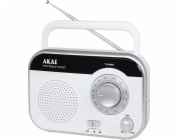 Rádio AKAI, PR003A-410, AM/FM, bílá, 1 W RMS