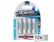 12x4 Ansmann NiMH Akku 2850 Mignon AA 2650 mAh