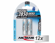 12x2 Ansmann NiMH Akku 2850 Mignon AA 2650 mAh DIGITAL