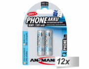 12x2 Ansmann maxE NiMH Akku Mignon AA 1300 mAh DECT PHONE