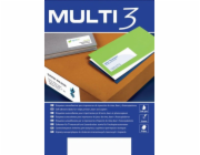 MULTI 3 Univerzální etikety MULTI 3, 52,5x29,7mm, obdélníkové, bílé 100 listů