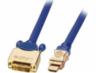 Kabel Lindy HDMI - DVI-D 0,5m modrý