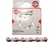 Clarks Cyklistický řetěz YBN CSL-H10CR SHIMANO CAMPAGNOLO SRAM (10 rychlostí, 1/2x11/128 116 článků, 5,9 mm, článek řetězu, Super Light, Chrome) Samomazný stříbrný