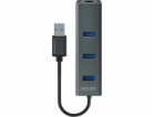 Savio AK-57 USB-A - 3 x USB-A HUB with RJ-45 Gigabit Ethe...