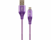 Cablexpert CC-USB2B-AMMBM-2M-PW USB cable USB 2.0 USB A Micro-USB B Purple  White