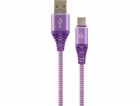 USB 2.0 - Type C (AM/CM) Textile Braided Cable 2m Purple-...