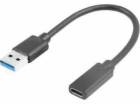 Lanberg USB C (F) 3.1 USB kabel - USB-A (M) 0,15m černý