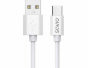 SAVIO CL-168 USB-A - USB-C kabel, 2A, 3m, bílý