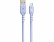 TB kabel USB-A - USB-C fialový 1m