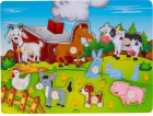 Smily Play Dřevěné puzzle s držadly Smily Play Farm Puzzle