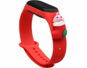 Vánoční silikonový náramek Hurtel Strap pro Xiaomi Mi Band 6 / Mi Band 5 Vánoční silikonový náramek červený (Santa Claus 1)