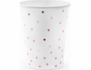 PartyDeco Cups Dots, bílé, 260 ml, jedna velikost