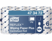 Tork Tork Reflex - Čištění papíru v roli střední nečistoty, 2 -vrstva, M4, Advanced - White