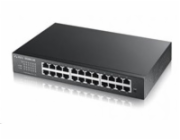 Zyxel GS1900-24E 24-port Desktop Gigabit Web Smart switch: 24x Gigabit metal, IPv6, 802.3az (Green), fanless, rack kit