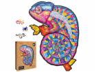 Puzzle Puzzler dřevěné, barevné - Hypnotický chameleon