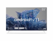 KIVI - 55 , UHD, Android TV 11, White, 3840x2160, 60 Hz, Sound by JVC, 2x12W, 83 kWh/1000h , BT5.1, HDMI ports 4