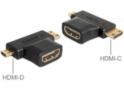 Delock adaptér HDMI-A samice > HDMI-C + HDMI-D samec