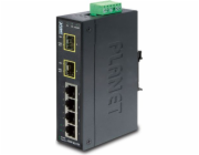 Planet ISW-621TF, 4x 10/100Base-TX+ 2x 100FX SFP, DIN, IP30, -40 až 75 st.C