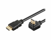 PremiumCord HDMI High Speed+Ethernet kabel, zlacený zahnutý konektor 90° 3m