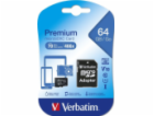 VERBATIM MicroSDXC karta 64GB Premium, U1 + adaptér