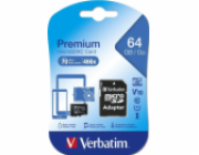 VERBATIM MicroSDXC karta 64GB Premium, U1 + adaptér