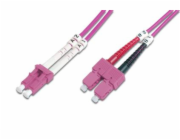 DIGITUS Fiber Optic Patch Cord, LC to SC, Multimode OM4 - 50/125 µ, Duplex, color RAL4003 Length 2m