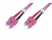 DIGITUS Fiber Optic Patch Cord, SC to SC, Multimode OM4 - 50/125 µ, Duplex, color RAL4003 Length 2m