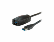 ROLINE aktivní prodlužovací kabel USB 3.0/ zástrčka USB 3.0 - zásuvka USB 3.0/ černý/ 5 m