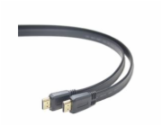 PREMIUMCORD HDMI High Speed + Ethernet plochý kabel, zlacené konektory, 3m