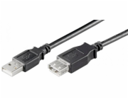 Kabel USB 2.0 A-A 30 cm prodlužovací, černý