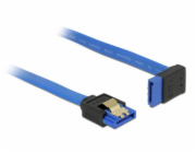 Delock Cable SATA 6 Gb/s receptacle straight > SATA receptacle upwards angled 100 cm blue with gold clips 