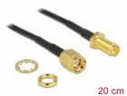 Delock anténí kabel RP-SMA Plug > RP-SMA Jack Bulkhead 20...