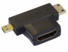 PremiumCord Adaptér HDMI na mini HDMI typ C a micro HDMI ...