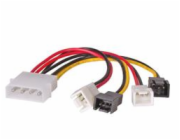 Akyga adaptér Molex/2 x 3-pin 12V/2 x 3-pin 5V/15cm