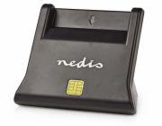 NEDIS čtečka čipových karet CRDRU2SM3BK/ Smart Card ID-1/ eObčanka/ standardní biometrické čipy/ USB 2.0/ černá